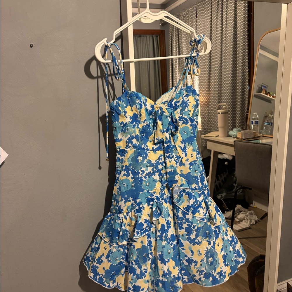 Hello Molly Blue and Yellow Floral Kids Dress